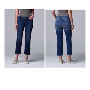 Simply Vera Vera Wang Women’s Mid Rise Cropped Indigo Jeans Size 8 NEW
